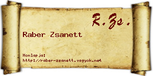 Raber Zsanett névjegykártya